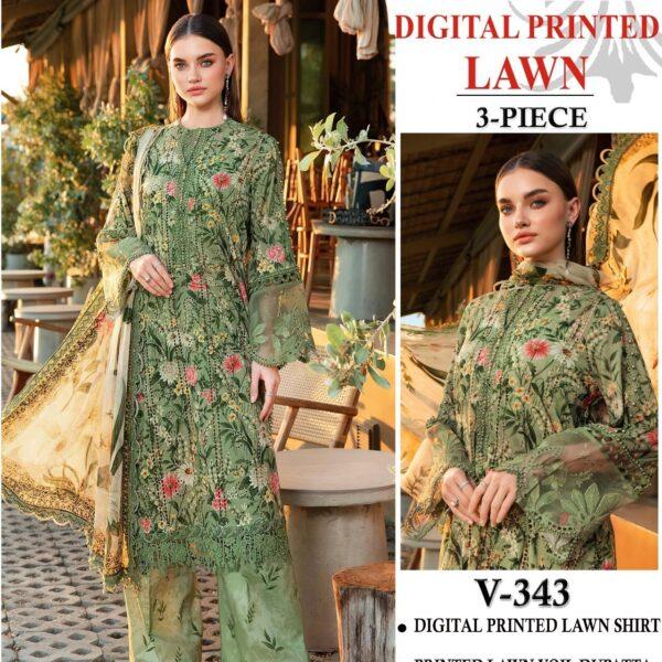 Maria B Summer Collection Printed Lawn 3 Piece Dresses Unstitch Woman Clothes With Printed Lawn Duppta Designs No 11