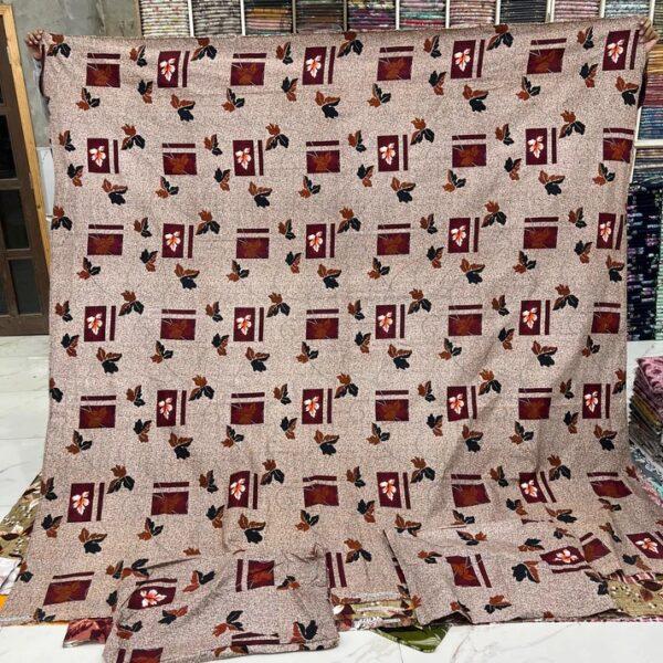 Safa Marwa Original Bedsheet Crystal cotton Export Quality King Size Double Bedsheet Design No19