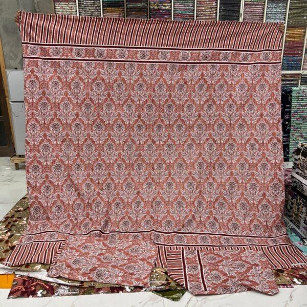 Safa Marwa Original Bedsheet Crystal cotton Export Quality King Size Double Bedsheet Design No18
