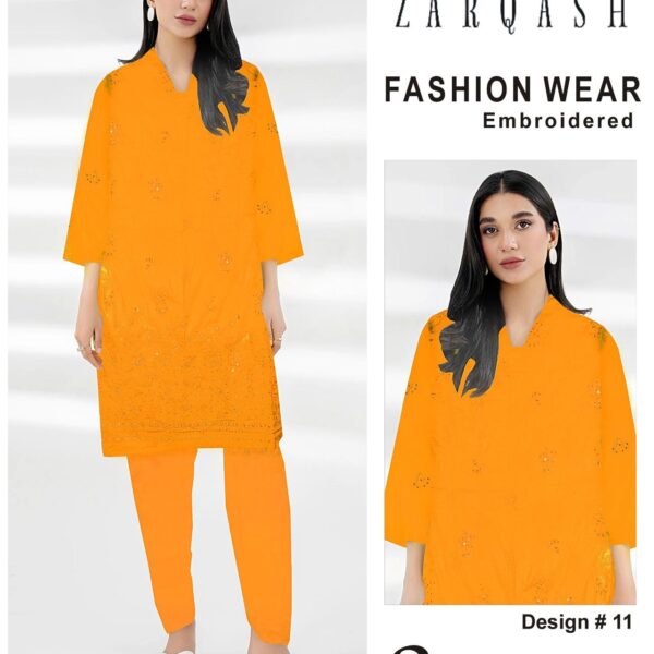 376-Vol ZARQASH LUXURY COLLECTION LAWN EMB 2-piece Suit Women Collection Design NO 11