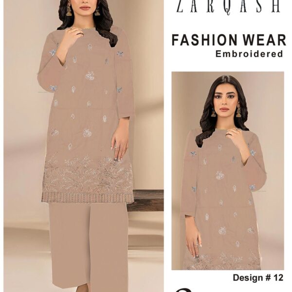 376-Vol ZARQASH LUXURY COLLECTION LAWN EMB 2-piece Suit Women Collection Design NO 12