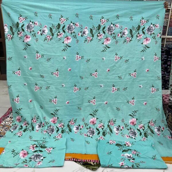 Safa Marwa Original Bedsheet Crystal cotton Export Quality King Size Double Bedsheet Design No 6