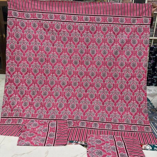 Safa Marwa Original Bedsheet Crystal cotton Export Quality King Size Double Bedsheet Design No 2