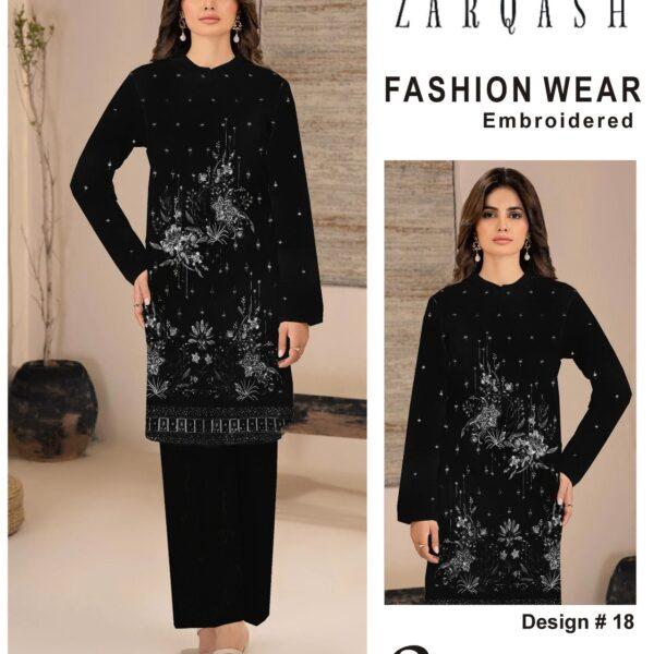 376-Vol ZARQASH LUXURY COLLECTION LAWN EMB 2-piece Suit Women Collection Design NO 18