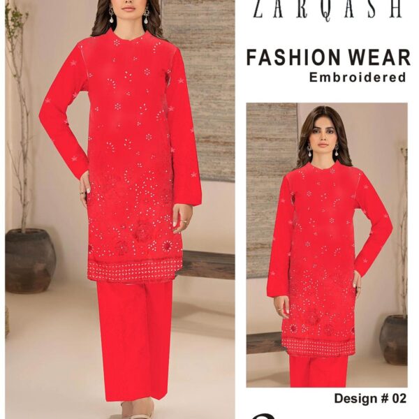 376-Vol ZARQASH LUXURY COLLECTION LAWN EMB 2-piece Suit Women Collection Design NO 2