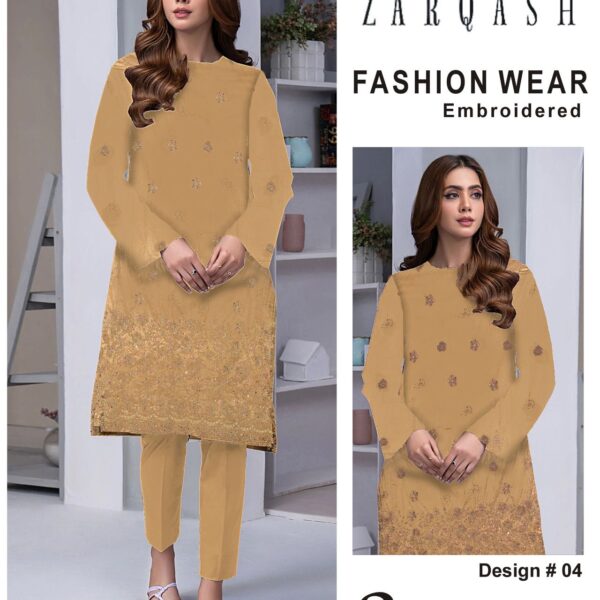 376-Vol ZARQASH LUXURY COLLECTION LAWN EMB 2-piece Suit Women Collection Design NO 4