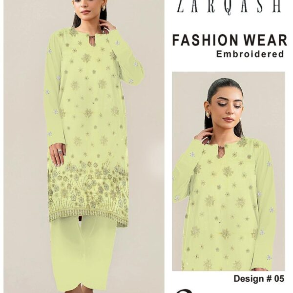 376-Vol ZARQASH LUXURY COLLECTION LAWN EMB 2-piece Suit Women Collection Design NO 5