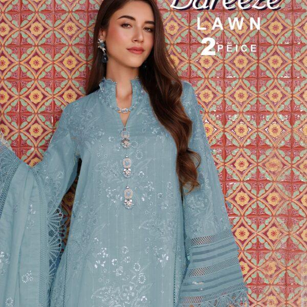 339 VOL BAREEZE LUXURY COLLECTION LAWN EMB 2-piece Suit Women Dresses Lawn Fabric Design No 5