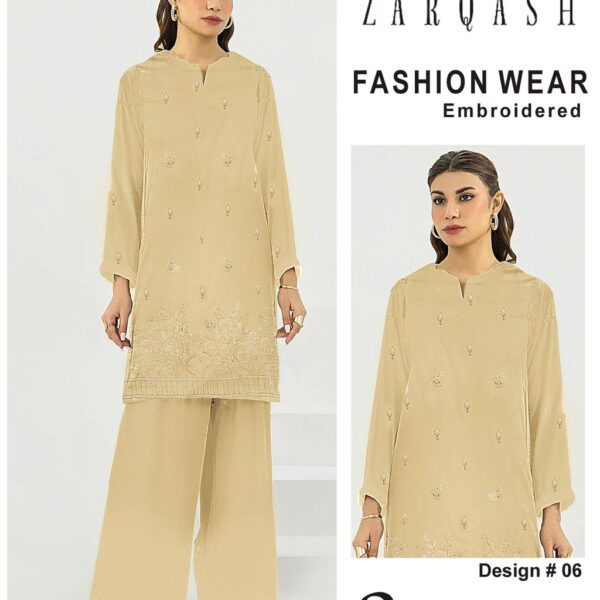 376-Vol ZARQASH LUXURY COLLECTION LAWN EMB 2-piece Suit Women Collection Design NO 6