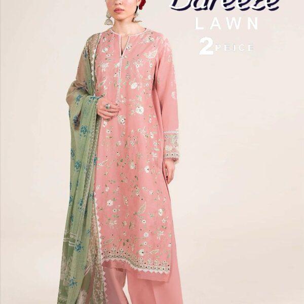 339 VOL BAREEZE LUXURY COLLECTION LAWN EMB 2-piece Suit Women Dresses Lawn Fabric Design No 7
