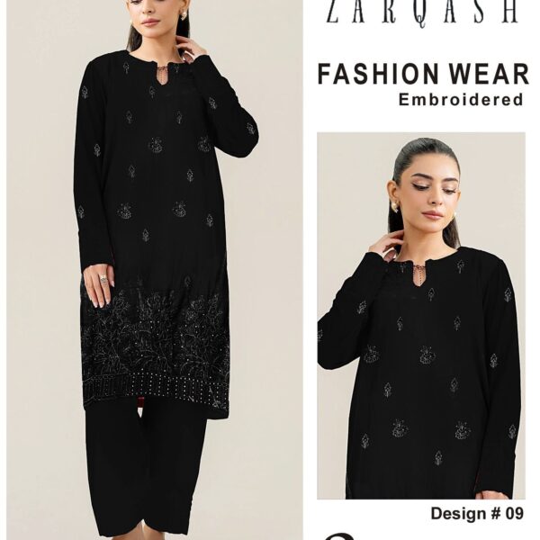 376-Vol ZARQASH LUXURY COLLECTION LAWN EMB 2-piece Suit Women Collection Design NO 9