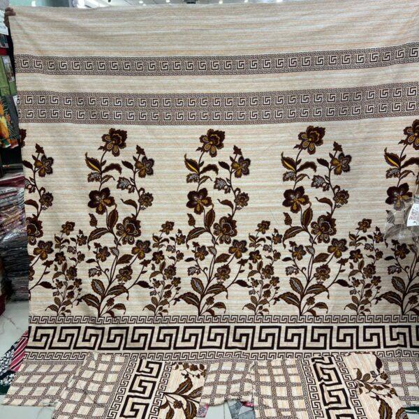 Safa Marwa Crystal Cotton Export Quality King Size Double Bedsheet Design No. 3