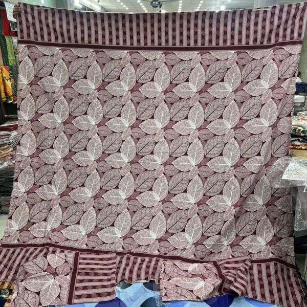 Safa Marwa Crystal Cotton Export Quality King Size Double Bedsheet Design No. 24