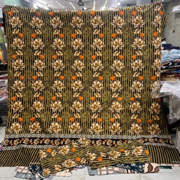 Safa Marwa Crystal Cotton Export Quality King Size Double Bedsheet Design No. 27