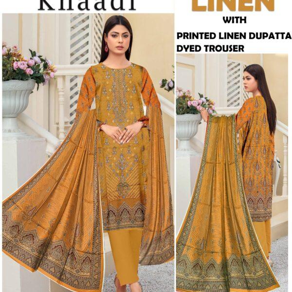 GUL AHMAD MARIA.B CHARIZMA ASIM JOFA BRANDED LINEN EMBROIDERED 3PC SUIT WOMEN COLLECTION DESIGN NO 4