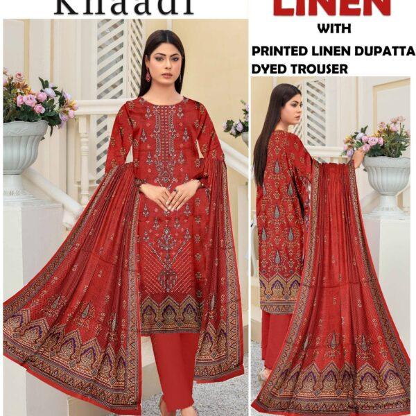 GUL AHMAD MARIA.B CHARIZMA ASIM JOFA BRANDED LINEN EMBROIDERED 3PC SUIT WOMEN COLLECTION DESIGN NO 6