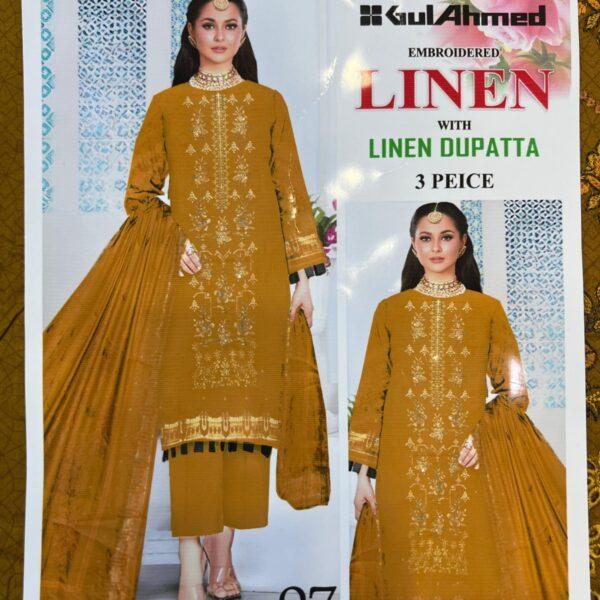 GUL AHMAD MARIA.B CHARIZMA ASIM JOFA BRANDED LINEN EMBROIDERED 3PC SUIT WOMEN COLLECTION DESIGN NO 10