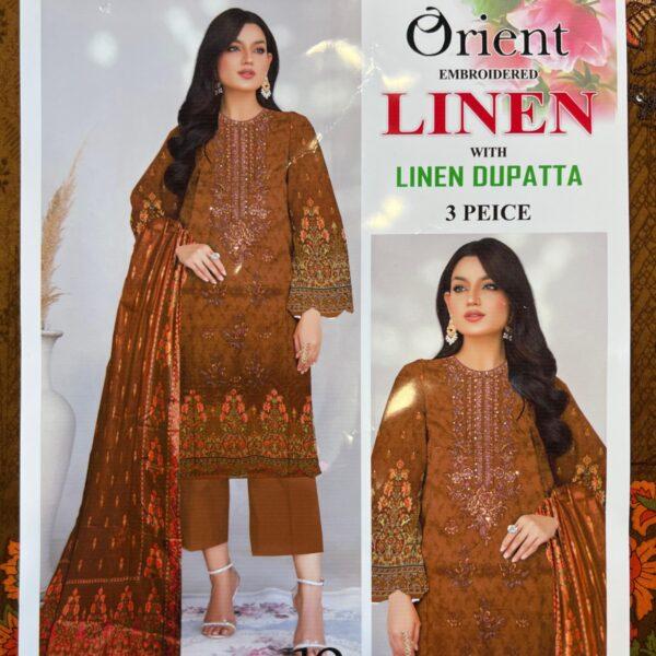 GUL AHMAD MARIA.B CHARIZMA ASIM JOFA BRANDED LINEN EMBROIDERED 3PC SUIT WOMEN COLLECTION DESIGN NO 13
