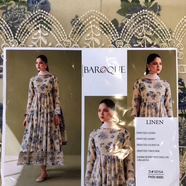 ZAINAB CHOTTANI, BAROQUE, IZNIK, JAZMIN, LIMELIGHT DIGITAL PRINTED LINEN 3PC SUIT WOMEN COLLECTION DESIGN NO 11