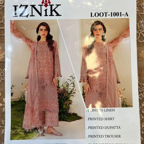 IZNIK DIGITAL PRINTED LINEN 3 PIECE SUIT WOMEN COLLECTION DESIGN NO 2