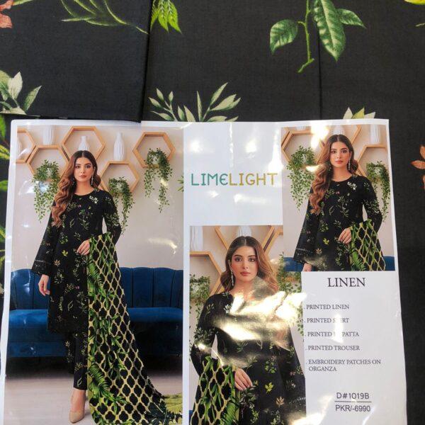 ZAINAB CHOTTANI, BAROQUE, IZNIK, JAZMIN, LIMELIGHT DIGITAL PRINTED LINEN 3PC SUIT WOMEN COLLECTION DESIGN NO 3