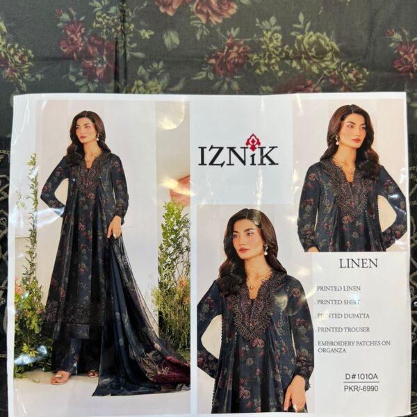 IZNIK DIGITAL PRINTED LINEN 3 PIECE SUIT WOMEN COLLECTION DESIGN NO 3
