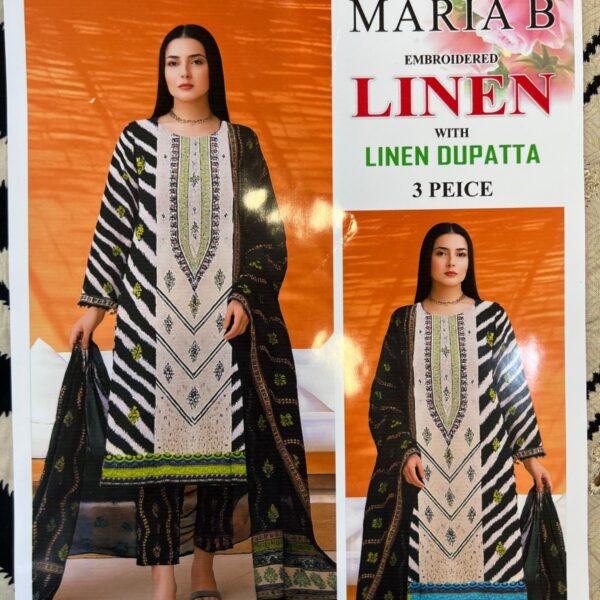 GUL AHMAD MARIA.B CHARIZMA ASIM JOFA BRANDED LINEN EMBROIDERED 3PC SUIT WOMEN COLLECTION DESIGN NO 5