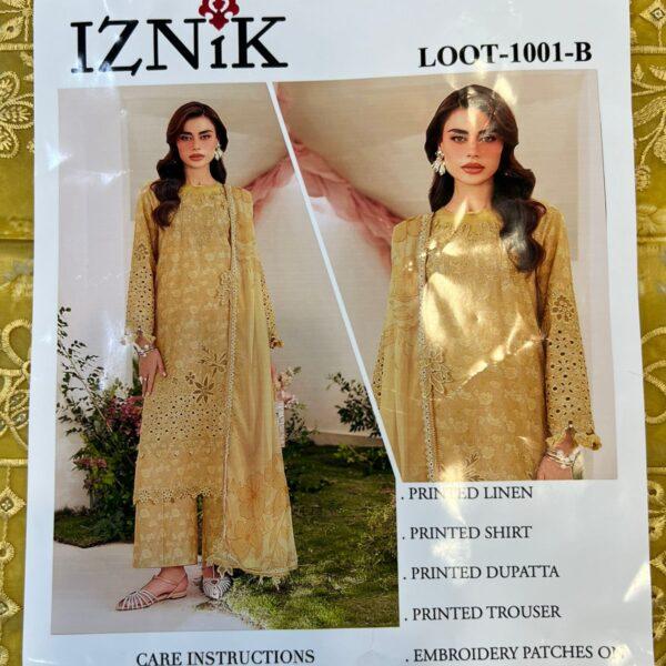 IZNIK DIGITAL PRINTED LINEN 3 PIECE SUIT WOMEN COLLECTION DESIGN NO 5