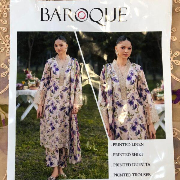 ZAINAB CHOTTANI, BAROQUE, IZNIK, JAZMIN, LIMELIGHT DIGITAL PRINTED LINEN 3PC SUIT WOMEN COLLECTION DESIGN NO 6