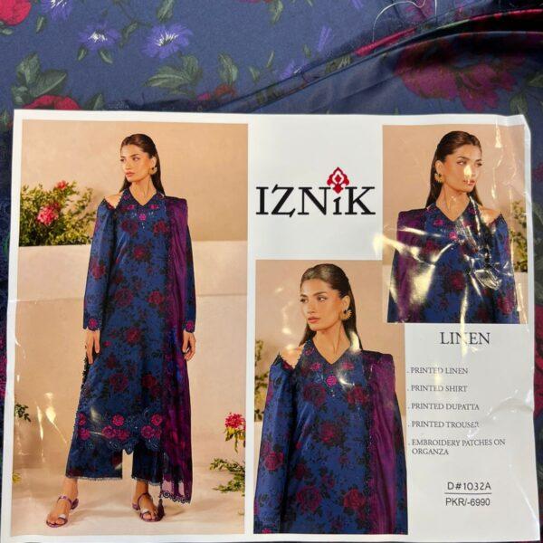 IZNIK DIGITAL PRINTED LINEN 3 PIECE SUIT WOMEN COLLECTION DESIGN NO 6