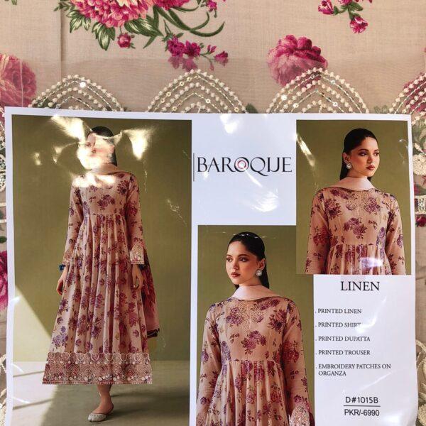 ZAINAB CHOTTANI, BAROQUE, IZNIK, JAZMIN, LIMELIGHT DIGITAL PRINTED LINEN 3PC SUIT WOMEN COLLECTION DESIGN NO 8