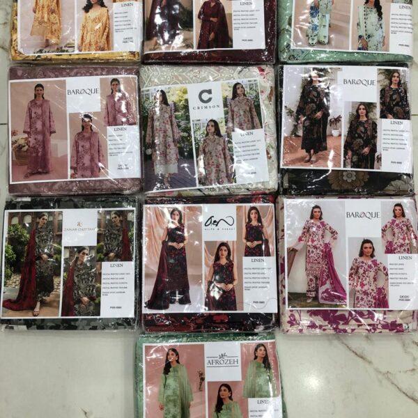 CRIMSON BAROQUE ZAINAB CHOTTANI AFROZEH DIGITAL PRINTED LINEN 3 Piece DRESSES