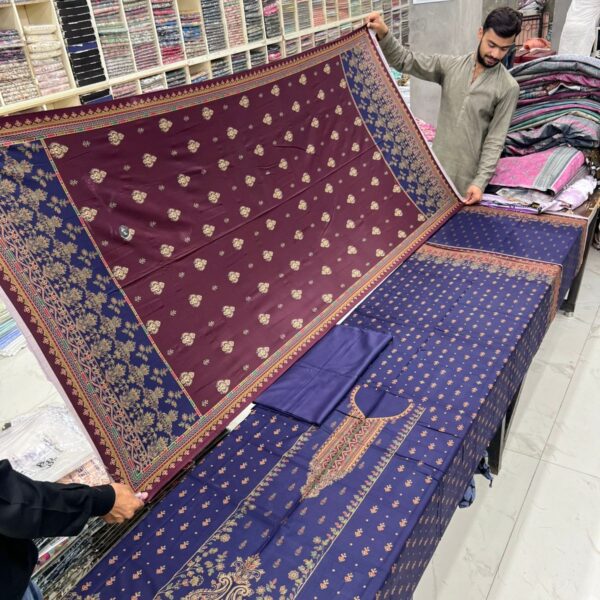 Safa Marwa Original Dhanak 3piece Suit Women Collection Design No 1