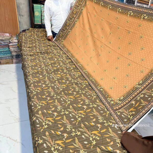 Safa Marwa Winter Collection Karandi Fabrics Unstitch 3 Piece Suit Women Dresses Design No 18