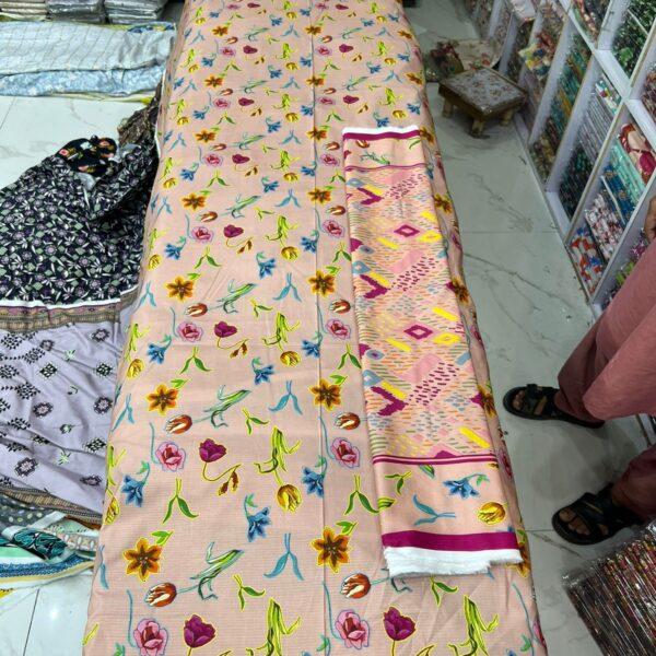 Bareeze Original Brand Digital Printed Bana Dora Linen 3pc Suit Women Collection Design No 10