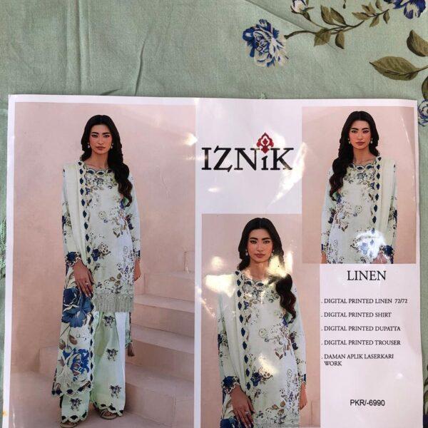 CRIMSON BAROQUE ZAINAB CHOTTANI AFROZEH DIGITAL PRINTED LINEN 3PC SUIT DESIGN NO 10
