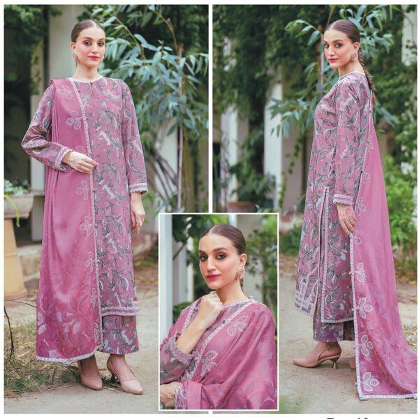 Vol-59 BAROQUE DIGITAL PRINTED KHADDAR 3PC SUIT KHADDAR FABRIC WOMEN COLLECTION DESIGN NO 10