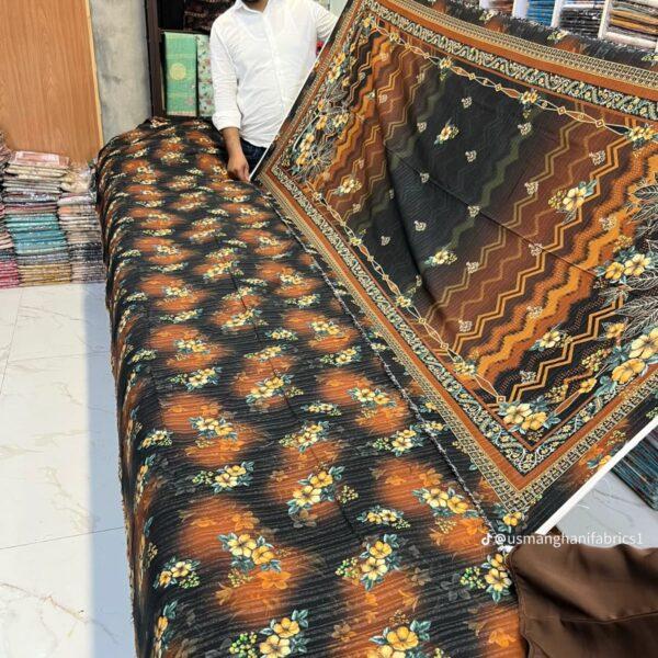 Safa Marwa Winter Collection Karandi Fabrics Unstitch 3 Piece Suit Women Dresses Design No 6