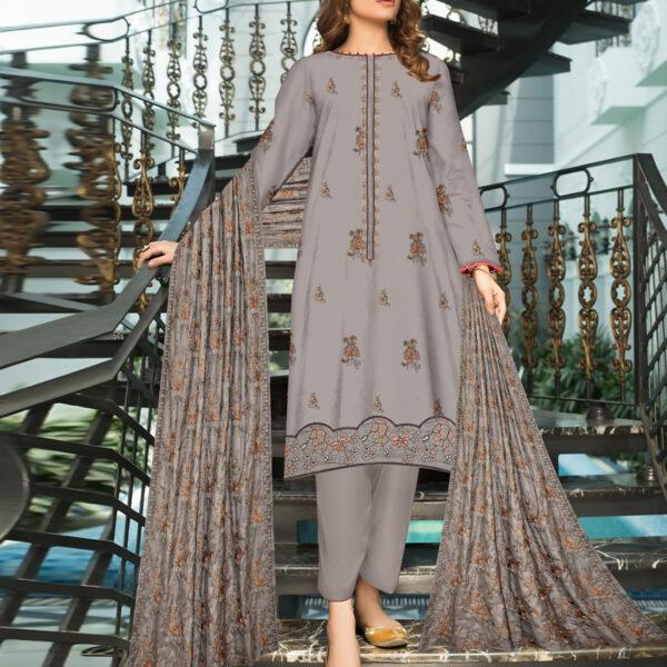 Bareeze Dhanak Wool Embroidered 3 Piece Suit Women Dresses Design No 1