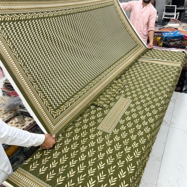 Dua Classic Karandi Winter Collection Printed Karandi Fabrics 3 Piece Suit Women Collection Design No 2