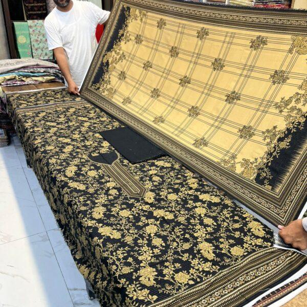 Safa Marwa Original Brand Winter Collection Karandi Fabrics 3 Piece Suit Women Collection Design No 2