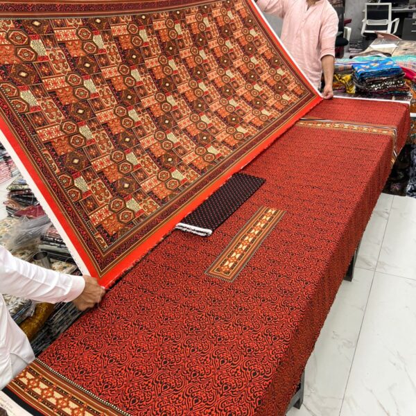 Dua Classic Karandi Winter Collection Printed Karandi Fabrics 3 Piece Suit Women Collection Design No 3