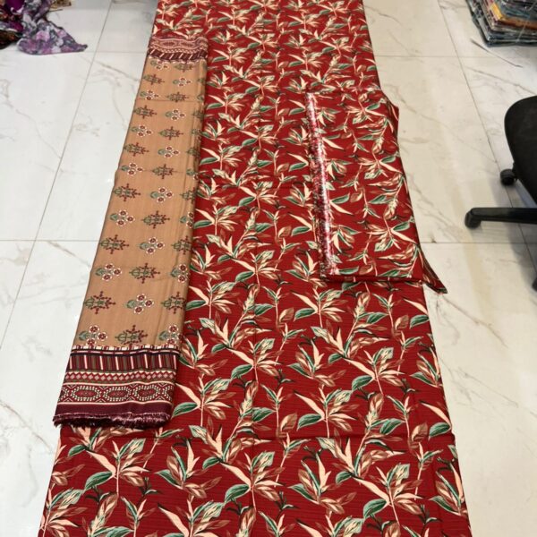 Safa Marwa Original Brand Winter Collection Viscouse Bana Dora 3 Piece Unstich Women Collection Design No 3