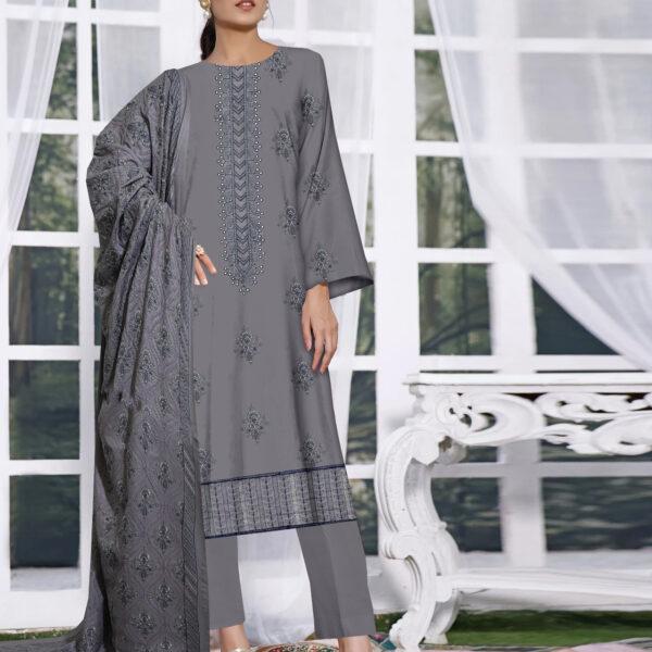 Bareeze Dhanak Wool Embroidered 3 Piece Suit Women Dresses Design No 3