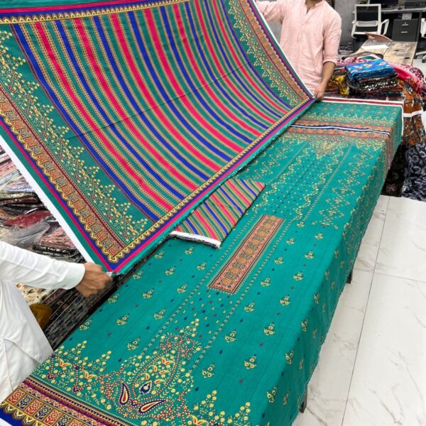 Dua Classic Karandi Winter Collection Printed Karandi Fabrics 3 Piece Suit Women Collection Design No 4