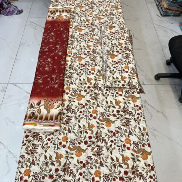 Safa Marwa Original Brand Winter Collection Viscouse Bana Dora 3 Piece Unstich Women Collection Design No 4