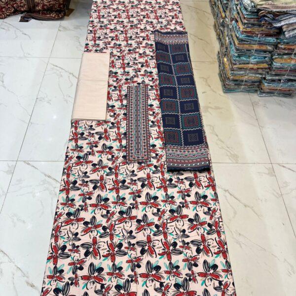 Safa Marwa Linen Original Brand Winter Collection 3 Piece Suit Women Collection Design No 4