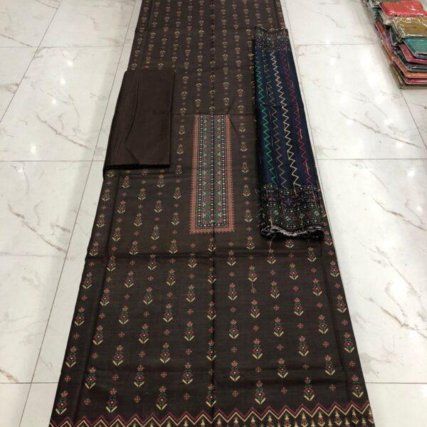 Bareeze Original Brand Khaddar Fabric 3 piece Suit Women Collection Design No 3