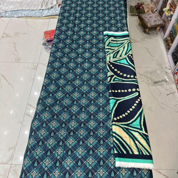 Bareeze Original Brand Digital Printed Bana Dora Linen 3pc Suit Women Collection Design No 4