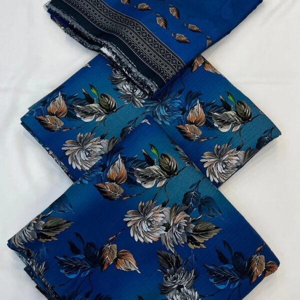 Supreme Winter Linen Digital Printed Bana Dora Linen 3PC Suit Women Collection Design No 4